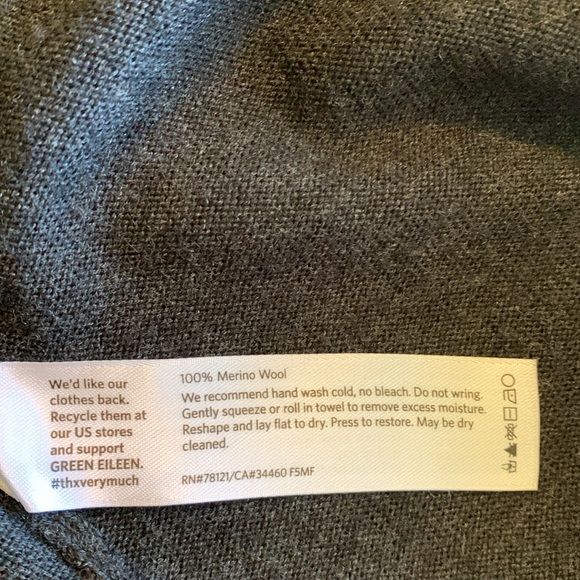 EILEEN FISHER Gray Merino Wool Round Roll Neck Tunic Size XS/TP - Picture 10 of 16